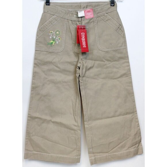 NEW 2006/05 Gymboree Prep Club Khaki Pants Capris sz 7 Spring Tulips Wide Leg - Picture 1 of 7